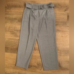 Loft High-Waist Pleated Gray Dress Pants